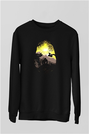 Goril Siyah Unisex Sweatshirt