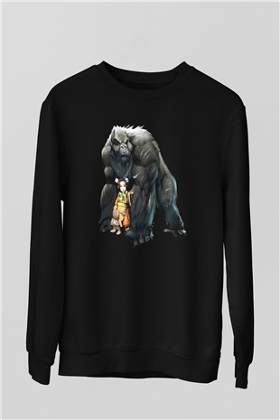 Goril Siyah Unisex Sweatshirt