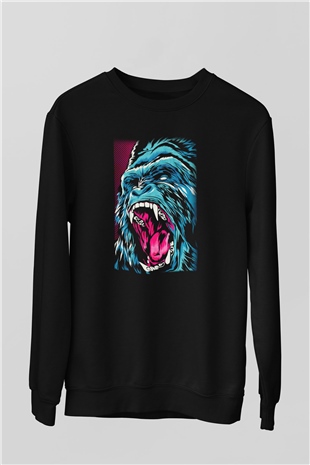 Goril Siyah Unisex Sweatshirt