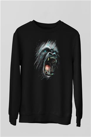 Goril Siyah Unisex Sweatshirt