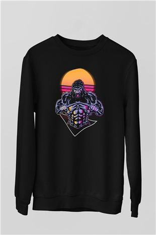 Goril Siyah Unisex Sweatshirt