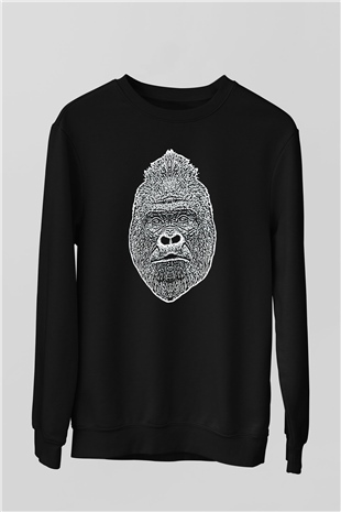 Goril Siyah Unisex Sweatshirt