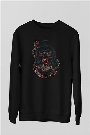 Goril Siyah Unisex Sweatshirt