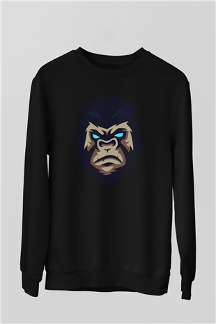 Goril Siyah Unisex Sweatshirt