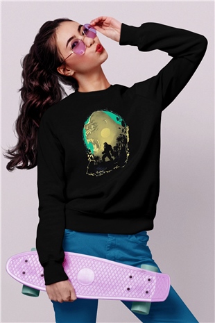 Goril Siyah Unisex Sweatshirt