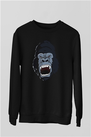 Goril Siyah Unisex Sweatshirt