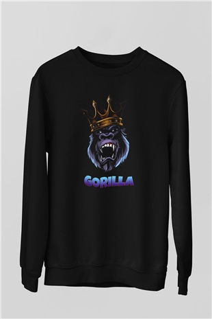 Goril Siyah Unisex Sweatshirt