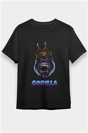 Goril Siyah Unisex Tişört T-Shirt - TişörtFabrikası