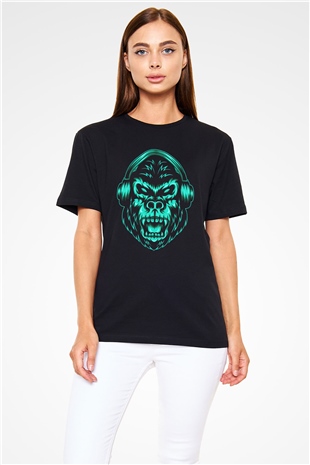 Goril Siyah Unisex Tişört T-Shirt - TişörtFabrikası