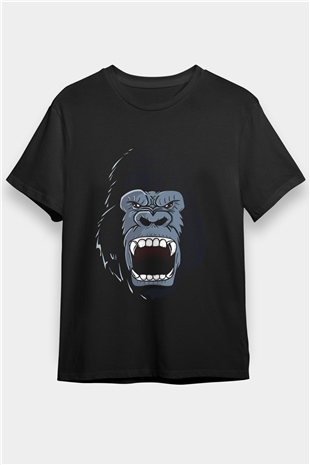 Goril Siyah Unisex Tişört T-Shirt - TişörtFabrikası