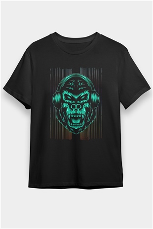 Goril Siyah Unisex Tişört T-Shirt - TişörtFabrikası