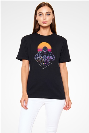 Goril Siyah Unisex Tişört T-Shirt - TişörtFabrikası