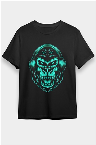Goril Siyah Unisex Tişört T-Shirt - TişörtFabrikası