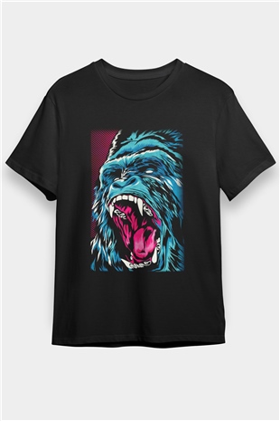 Goril Siyah Unisex Tişört T-Shirt - TişörtFabrikası