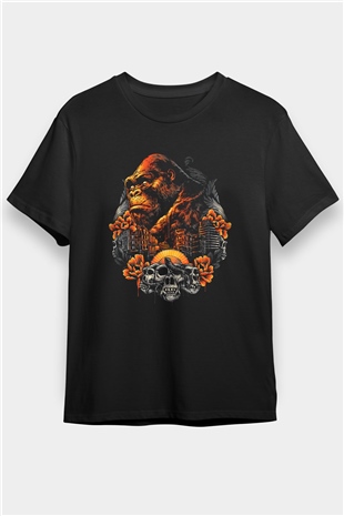 Goril Siyah Unisex Tişört T-Shirt - TişörtFabrikası