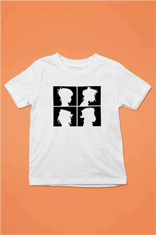 Gorillaz Baskılı Beyaz Unisex Çocuk Tişört