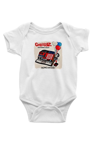 Gorillaz Baskılı Unisex Beyaz Bebek Body - Zıbın