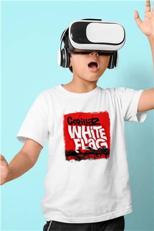 Gorillaz Baskılı Unisex Beyaz Çocuk Tişört