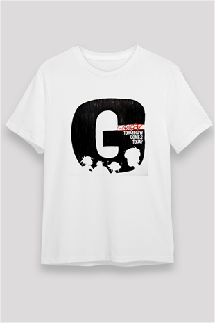 Gorillaz Baskılı Unisex Beyaz Tişört