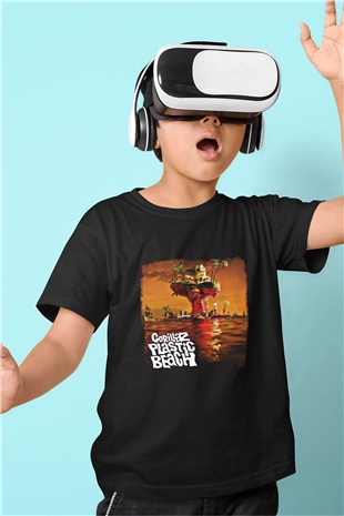 Gorillaz Baskılı Unisex Siyah Çocuk Tişört