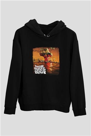 Gorillaz Baskılı Unisex Siyah Hoodie