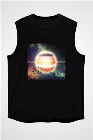 Gorillaz Baskılı Unisex Siyah Kolsuz Tişört