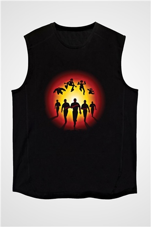 Gorillaz Baskılı Unisex Siyah Kolsuz Tişört