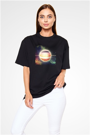Gorillaz Baskılı Unisex Siyah Oversize Tişört