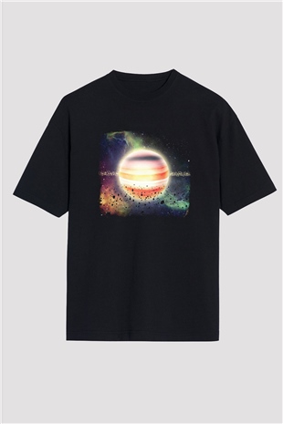 Gorillaz Baskılı Unisex Siyah Oversize Tişört