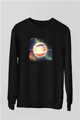 Gorillaz Baskılı Unisex Siyah Sweatshirt