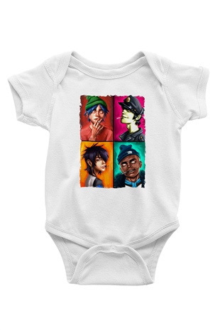 Gorillaz Beyaz Bebek Body - Zıbın