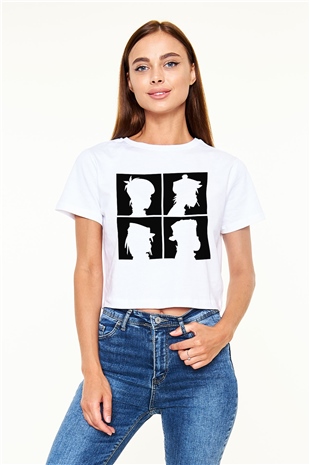 Gorillaz Beyaz Croptop Tişört