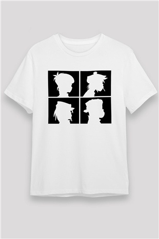 Gorillaz Beyaz Unisex Tişört T-Shirt - TişörtFabrikası