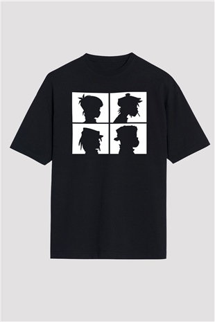 Gorillaz Siyah Unisex Oversize Tişört T-Shirt
