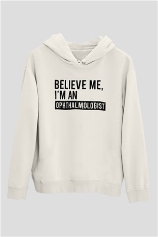 Göz doktoru Beyaz Unisex Kapüşonlu Sweatshirt