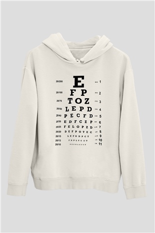 Göz doktoru Beyaz Unisex Kapüşonlu Sweatshirt