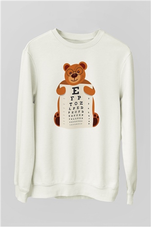 Göz doktoru Beyaz Unisex Sweatshirt