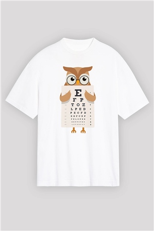 Göz doktoru Beyaz Oversize Tişört Oversize T-shirt - TişörtFabrikası