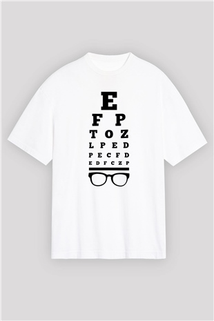 Göz doktoru Beyaz Oversize Tişört Oversize T-shirt - TişörtFabrikası