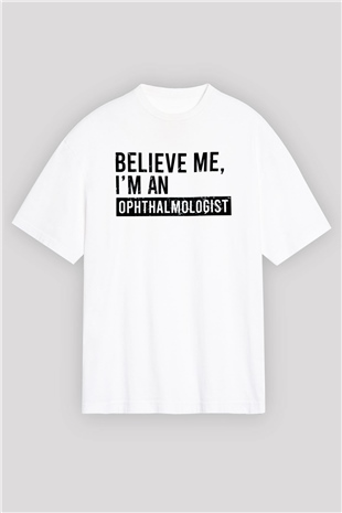 Göz doktoru Beyaz Oversize Tişört Oversize T-shirt - TişörtFabrikası