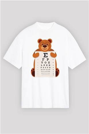 Göz doktoru Beyaz Oversize Tişört Oversize T-shirt - TişörtFabrikası