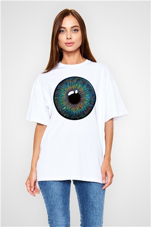 Göz doktoru Beyaz Oversize Tişört Oversize T-shirt - TişörtFabrikası