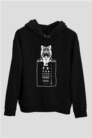 Göz Doktoru KurtSiyah  Unisex Hoodie