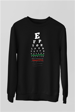 Gözlükçü Siyah Unisex Sweatshirt