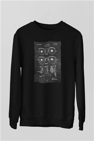 Gözlükçü Siyah Unisex Sweatshirt