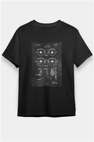 Gözlükçü Siyah Unisex Tişört T-Shirt - TişörtFabrikası