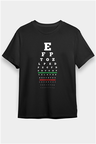 Gözlükçü Siyah Unisex Tişört T-Shirt - TişörtFabrikası