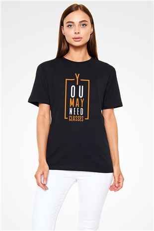 Gözlükçü Siyah Unisex Tişört T-Shirt - TişörtFabrikası