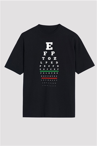 Gözlükçü Siyah Oversize Tişört Oversize T-shirt - TişörtFabrikası