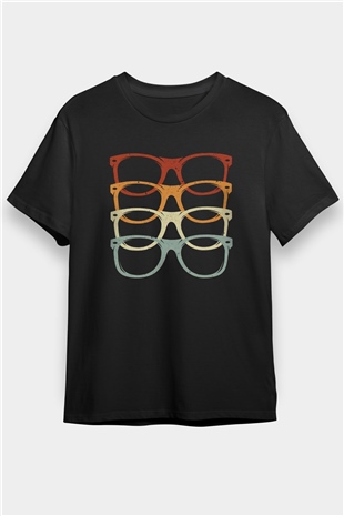 Gözlükçü Siyah Unisex Tişört T-Shirt - TişörtFabrikası